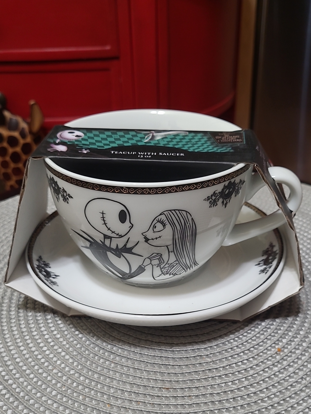 The Nightmare Before Christmas Jack & Sally White Teacup with Saucer